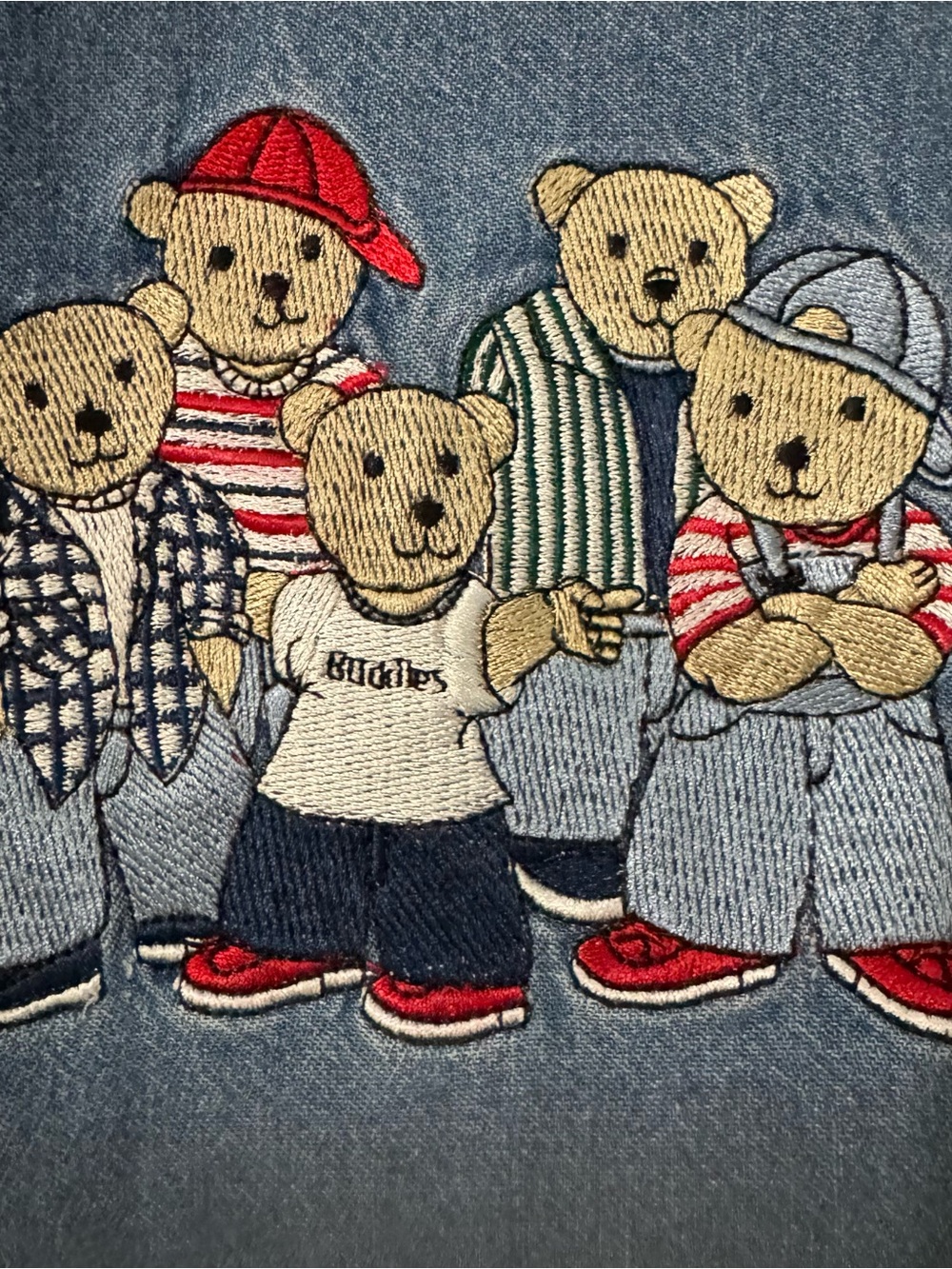 “SOLD”Vintage Quizz Again Button Up Denim Shirt Women’s Medium Teddy Bears - Picture 4 of 6